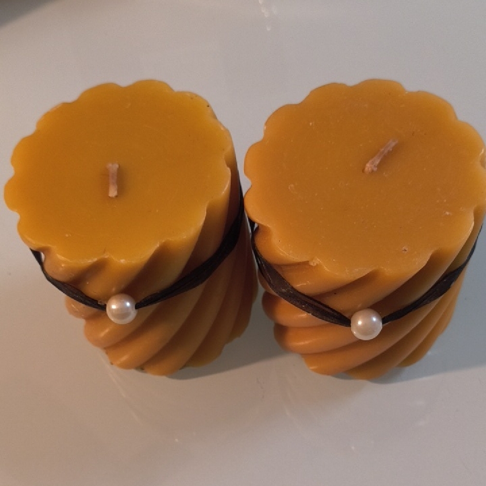 Target Yellow Spiral Candles with Pearl Accent